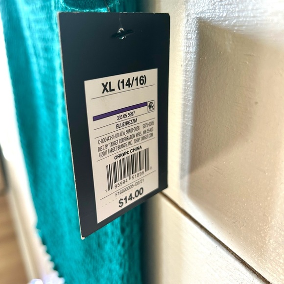 Teal girl’s fitted blouse - Picture 2 of 4